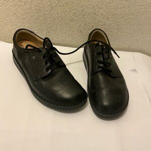 Finn Comfort Black Leather Lace-Up Derby Shoes 10W